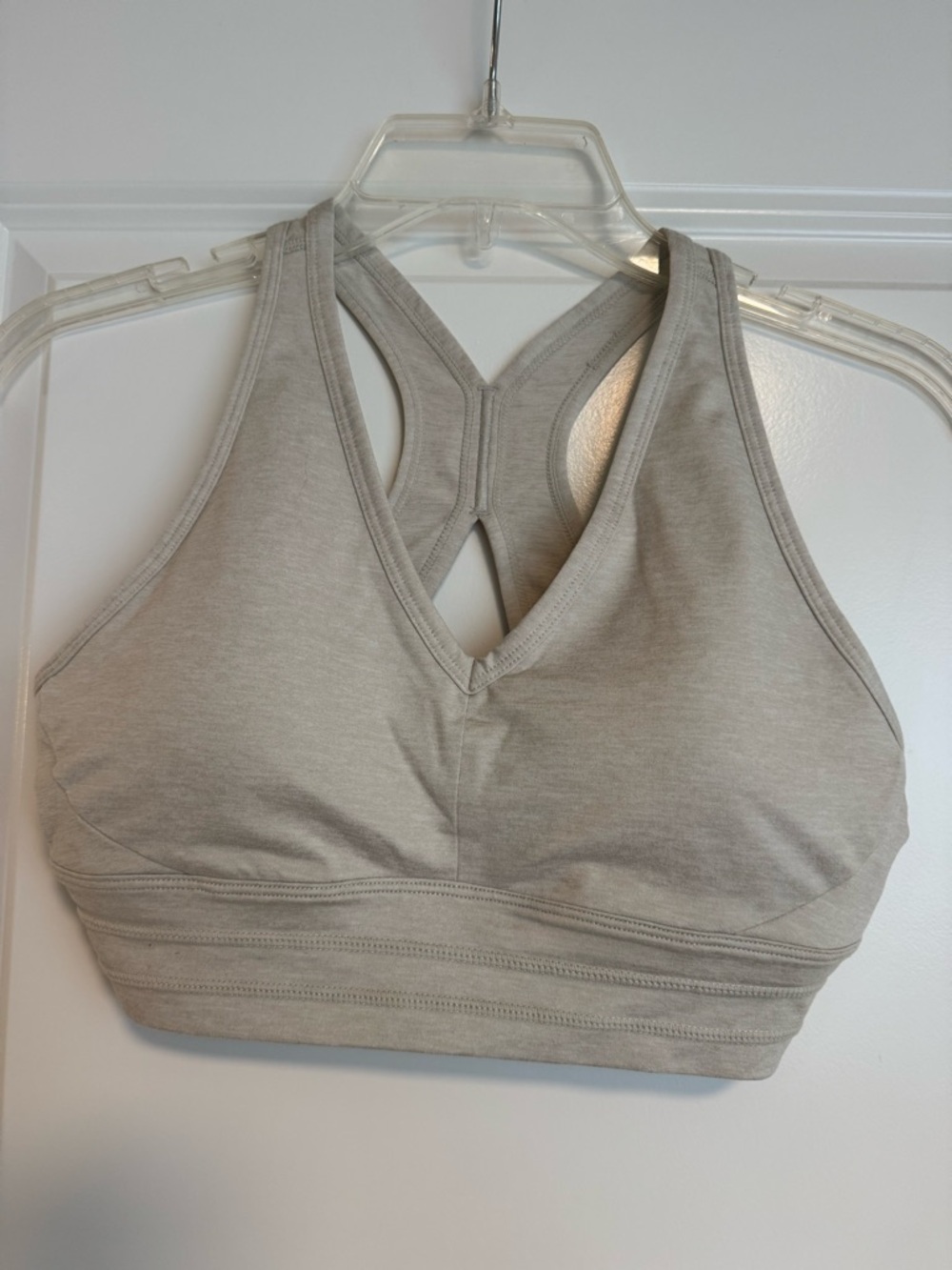 NWOT Sweaty Betty Light Taupe V-Neck Racerback Bralette